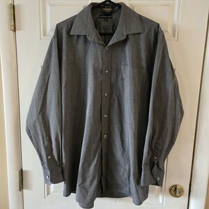 Vintage Cambridge Classics 16.5 34/35 cotton chambray button up Mens Dress shirt